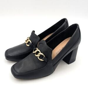 Bella Vita Tam Women's Leather Block Heel Pump Square Toe Size US6WW EU37